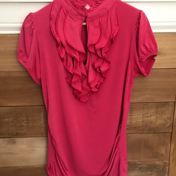 Tops - Hot Pink Ruffle Blouse